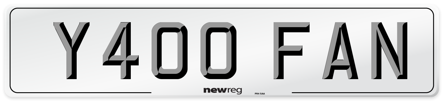 Y400 FAN Number Plate from New Reg